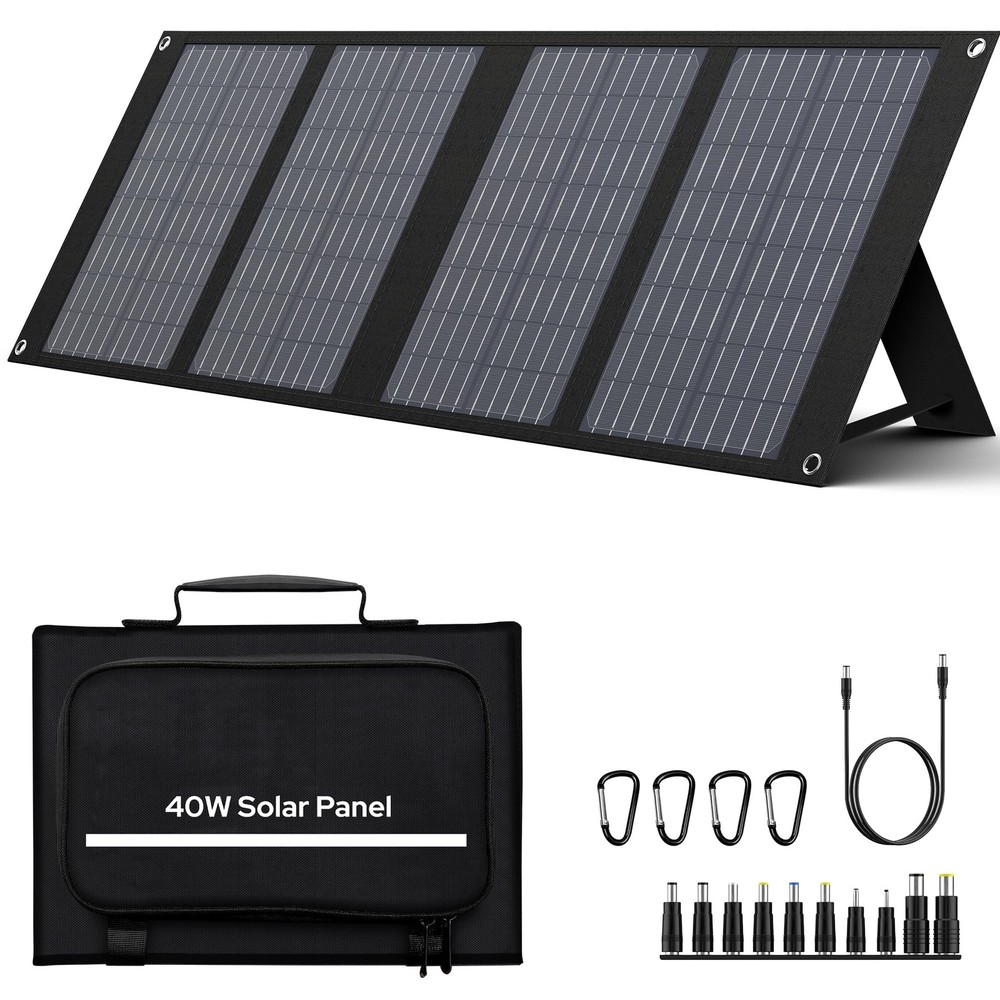40W Solar Panel 40 Watt Foldable Solar Panel for Portable Power Station w/QC3…
