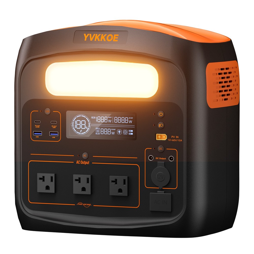 Portable Power Station 1800W 1024Wh LiFePO4 Solar Generator for Camping RV