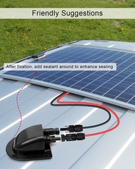 Waterproof Solar Connector Entry Gland Cable Junction Box Through RV Roof Sol…