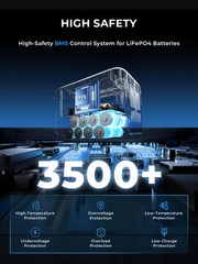 Portable Power Station 800W 512Wh LiFePO4 Battery with 200W Solar Panel