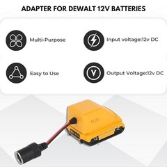 TONSIM 12V Battery Adapter for Dewalt 12V Max Battery to Cigarette Lighter So…