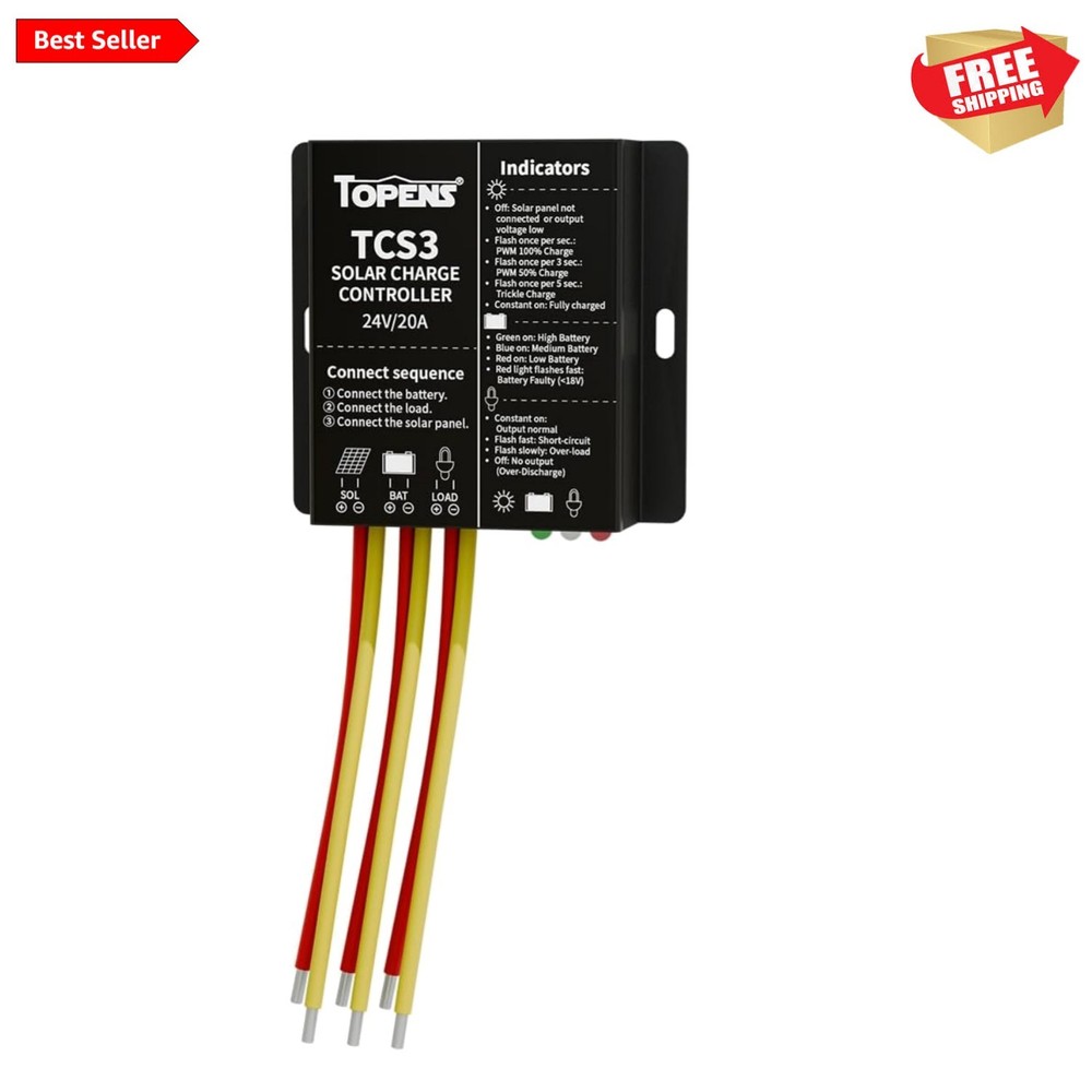 Solar Charge Controller Waterproof Solar Panel Battery Regulator for Solar Au…