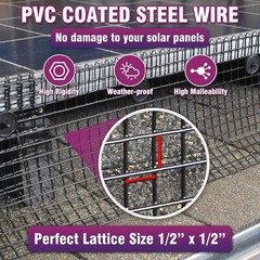 Maporch Solar Panel Bird Guard 50Ft Black Pvc Coated Steel Mesh Critter Prote…