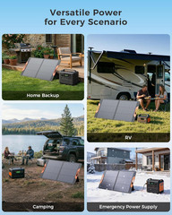 100W Portable Solar Panel, 5-in-1 Cable, Waterproof for Camping & Off-Grid