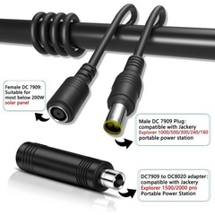 Extension Cable 20Ft 14AWG with DC7909 to DC8020 Adapter for Power Stations