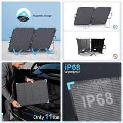 220W Bifacial Portable Solar Panel 20V Foldable Charger E-POWO IP68