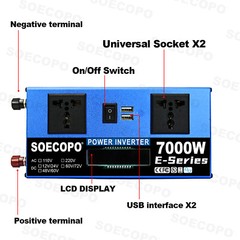 7000W Solar Kit 12V 110V Inverter Battery ChargerLighting/Camping 200W PanelJY