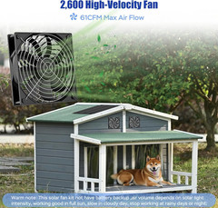 4.7 Inch Solar Powered Fan Kit, 15W Solar Panel with 2 Waterproof Fans, Intake o