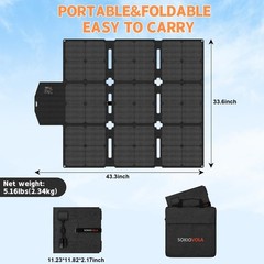 SOKIOVOLA 120W Foldable Solar Panel with MC-4 Connector Portable Solar Panel …