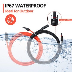 10FT 10AWG Solar Extension Cable with Female and Male Connector with Extra Fr…