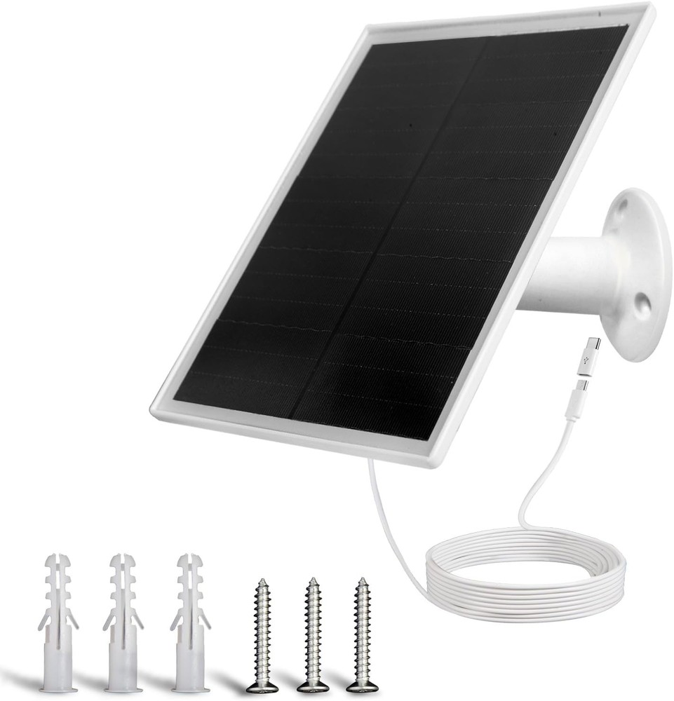 6W Solar Panel Charger Solar Panel W/ Micro USB & USB-C Port DC 5V Outdoor