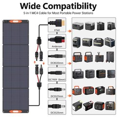 N-Type 16BB 220W Portable Solar Panel for EF/Jackery/Bluetti/Anker Power Stat…