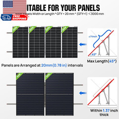 Upgraded Solar Ground Mount Adjustable Multi-Pieces Solar Panel Mounting Bracket