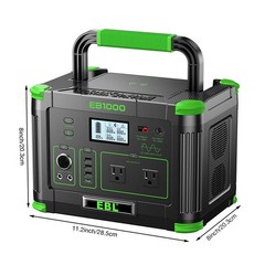 1000W 999Wh Portable Power Station Charger Generator RV LiFePO4 Backup Battery