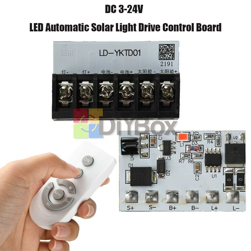 DC 3-24V LED Automatic Solar Light Drive Control Board Dusk to Dawn Sensor
