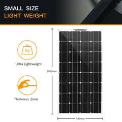 100W Flexible Solar Panel Monocrystalline Solar Module Charger for RV Roof Boat