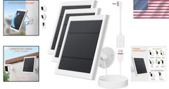 360-Degree Rotatable Solar Panel with 10ft Cable – Compatible with Ring Security
