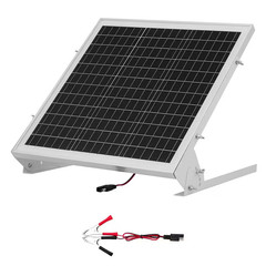 12V 20W Solar Battery Charger, 1.28 Ft. Monocrystalline Silicon Solar Panel Sing
