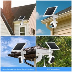 2 Pack 2-in-1 No-Drill Gutter Mount Bracket for Ring Camera & Solar Panel