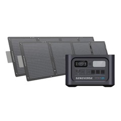 GENEVERSE 1210WH SOLAR GENERATOR BUNDLE 60-GVUS-SG2M2 – BLACK