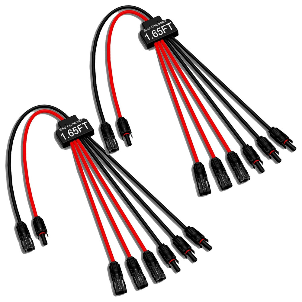 Solar Y Branch Adapter 2 to 4 PV Cable Tool-Free IP68 Waterproof Solar