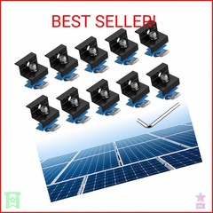 Anbte 10pcs Solar Panel End Clamp for Standard Unistrut, Aluminum 30mm/35mm Sola