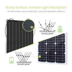 200W Watt ETFE Portable Mono Flexible Solar Panel RV Camping Off-Grid Rooftop US