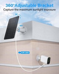 Monocrystalline Solar Panel with Adjustable Mounting for Arlo Security – 4 Pack