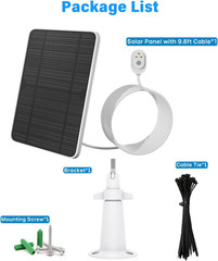 Solar Panel Charger Compatible with Arlo Pro 5S/Pro 4/Pro 3/Pro 3 Floodlight/Ult