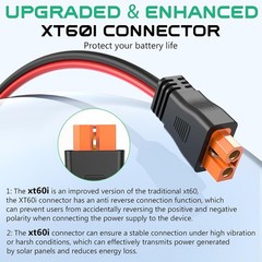 12AWG XT60i Solar Cable 25FT, Solar to XT60i Cable 3 10 15 20 30 40 50FT, Solar