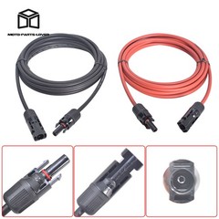 1 Pair 10 Feet Black And Red Solar Panel Extension Cable Wire Connector 12AWG