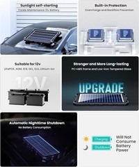 Cargador De Goteo Solar De 12V 7.5W, Cargador De Bateria, Mantenedor De Bateria
