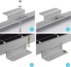 8/16Pcs/Set Solar Panel Mounting Z Brackets Lightweight Aluminum Corrosion-Free