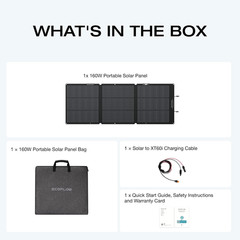EF ECOFLOW 160 Watt Portable Solar Panel for Power Stations, 25% High Conversion