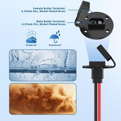 12AWG SAE Power Socket Sidewall Port to O Ring,SAE Connector Extension Cable …
