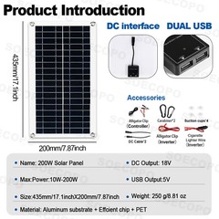 6000W Complete Solar Panel Kit Solar Power Generator 100A Home 110V/220V System