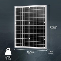 Compact 35W Monocrystalline Solar Panel with Weatherproof Design for RVs & Boats