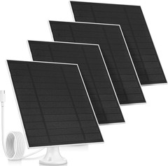 4 Pack 5W Solar Panels for Security Cameras Outdoor Waterproof Solar Panel for R