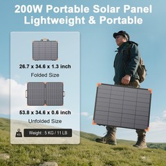MHPOWOS Bifacial 100W 200W Solar Panel Charger Kit Waterproof for Ecoflow Anker