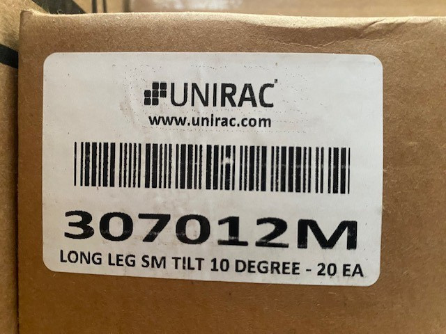 (20 PACK) UNIRAC 307012M SM FIXD TILT LEG 11IN 10 DEG
