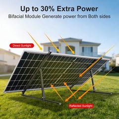 DOKIO 600W N-Type Bifacial Rigid Solar Panel for off-grid emergency backup power