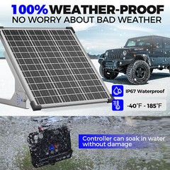 VOLTSET 50W Solar Panel Kit with Mount Bracket, 12V Solar Battery Charger for RV