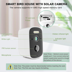 Solar Bird House with Camera, 1080P HD Wooden Smart Birdnest Solar Powered, W…