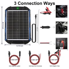 “` 12V Solar Battery Charger & Maintainer 20W Panel Trickle Charge “`