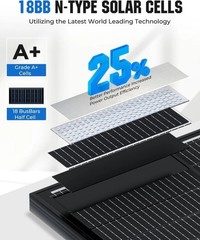 Lightweight 100W N-Type Solar Panel – 25% Efficiency for Camping and Marine Use