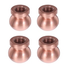 4pcs Round Copper Support Feet for Furniture and Appliance, Screw In Metal Feet
