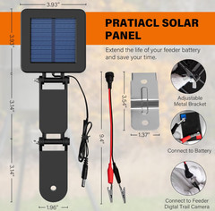 6V Solar Panel for Deer Feeder, Efficient Solar Panel Charger w/Adjustable Mount