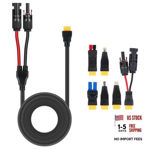 Solar Panel Connector Kit 6 in 1 Cable Solar Connector 14AWG Heavy-Duty 33FT