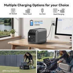 Dabbsson 1008Wh 1200W Portable Power Station Solar Generator for Camping Home US
