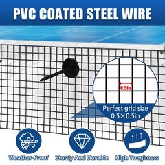 6in x 50FT Solar Panel Bird Mesh Black PVC Coated Steel Solar Panel Bird Guar…